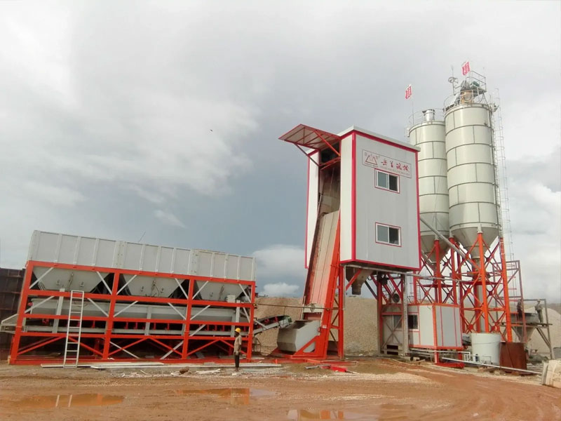 Slide Rail Bucket- lifting Type concrete batching plant